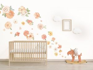 Floral Fabric Wall Stickers