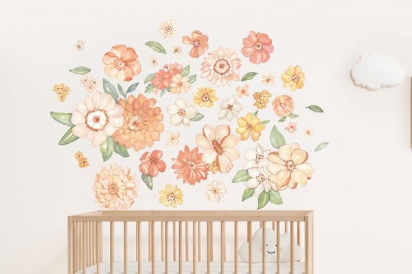 Floral Fabric Wall Stickers
