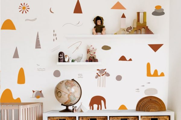 Kids Modern Art Shapes | Fabric Wall Decals