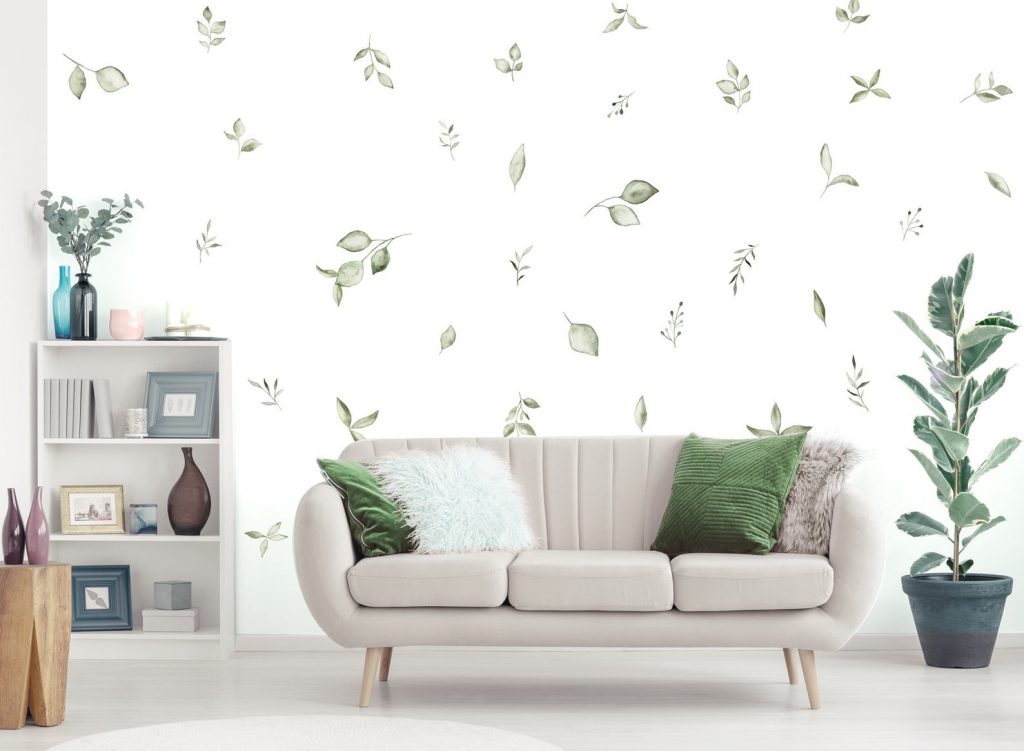 Leaves and Branches Fabric Wall Decals Removable Wall Decals, Wall