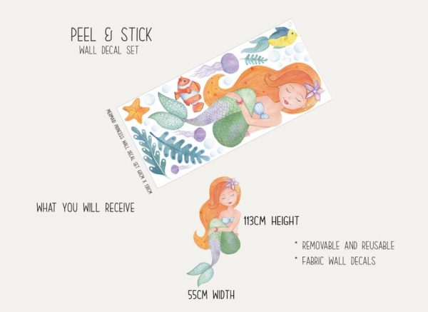 Mermaid Princess Wall Decal Set