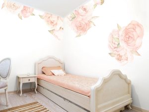 Peach Peony Flowers Wall Sticker
