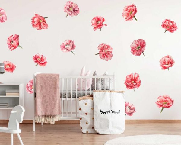 Poppy Flowers Floral Wall Decals