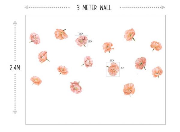 Poppy Flowers Floral Wall Decals