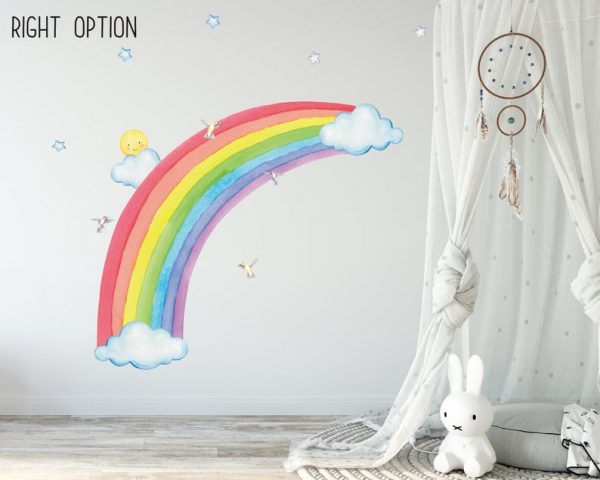 Rainbow with Sun | Fabric Wall Decal | Rainbow Wall Decal |