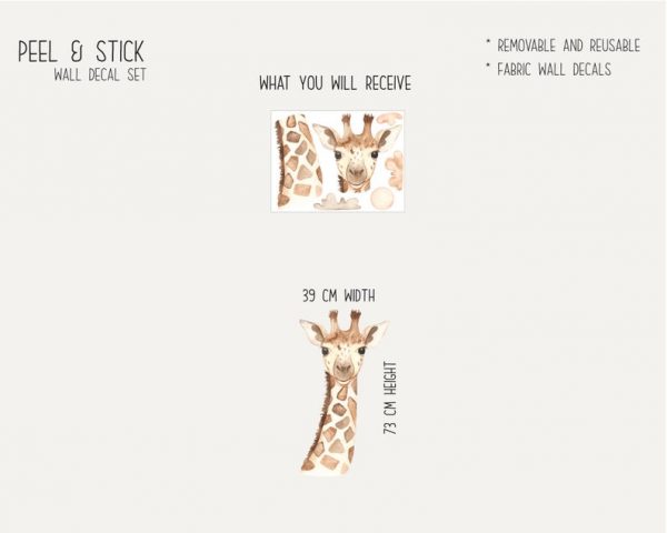 Cute Giraffe Wall Decal
