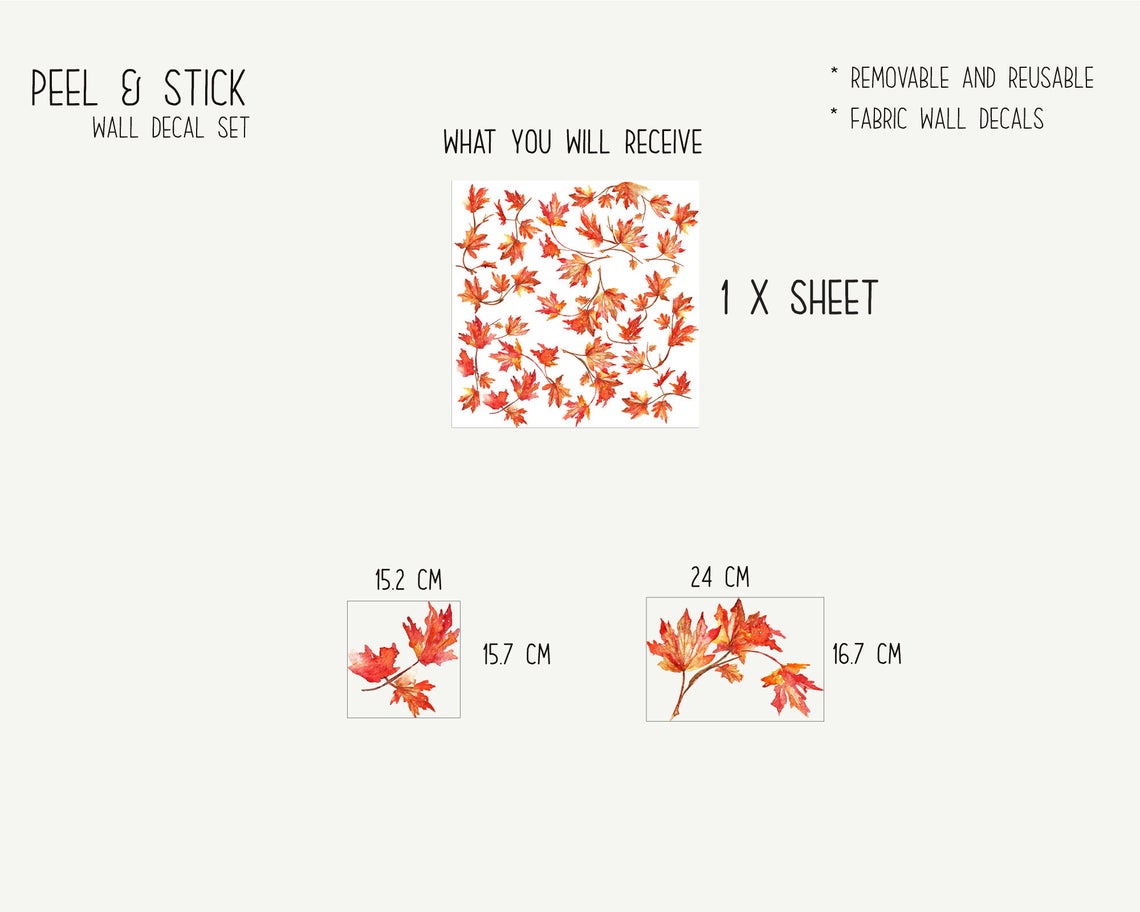 Mapel Leaves Wall Decals 05 Maple Leaves Wall Decals 01