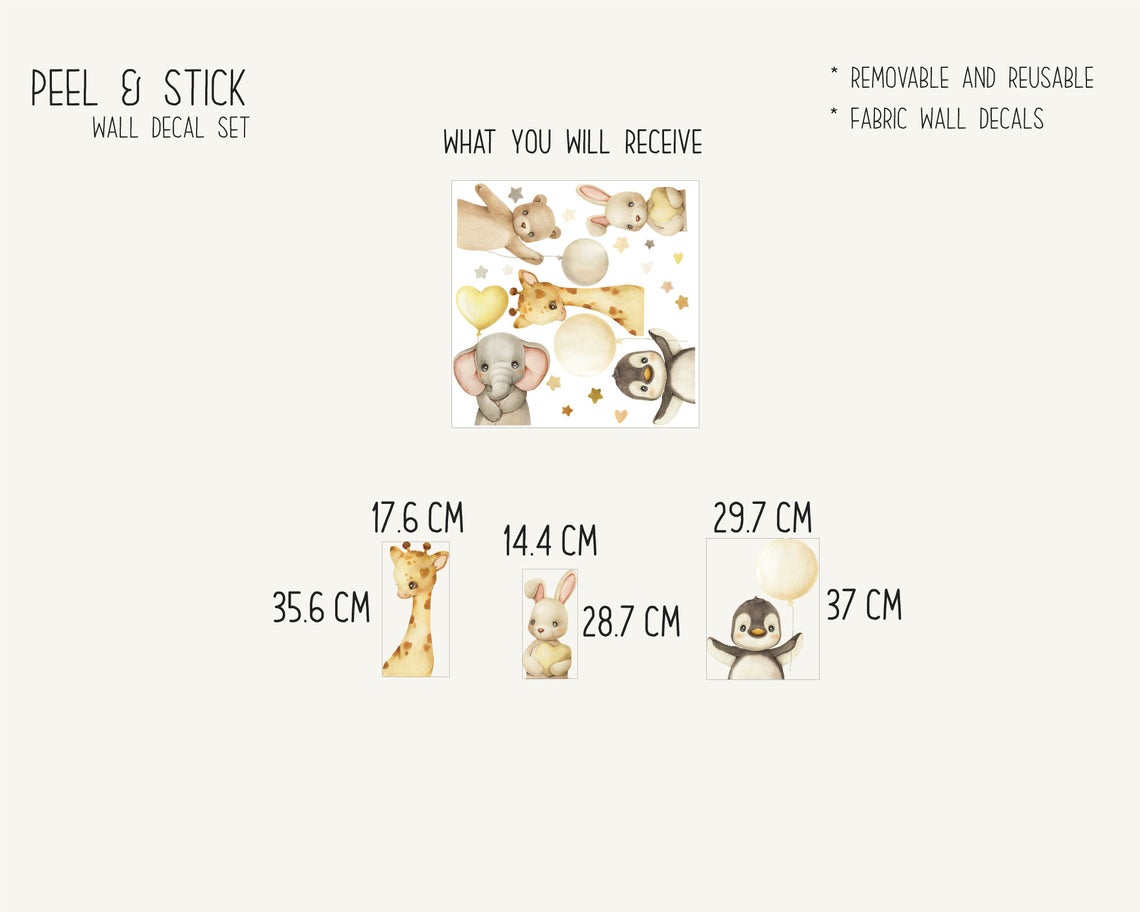 Cute Animals Nursery Wall Decals_04 Cute Animals Nursery Wall Decals_01