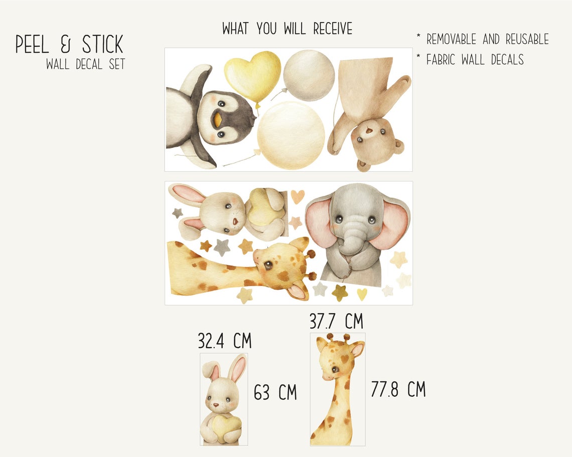 Cute Animals Nursery Wall Decals_05 Cute Animals Nursery Wall Decals_01