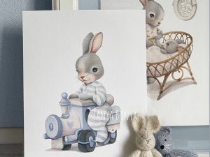 Cute Bunny on the Train | Prints