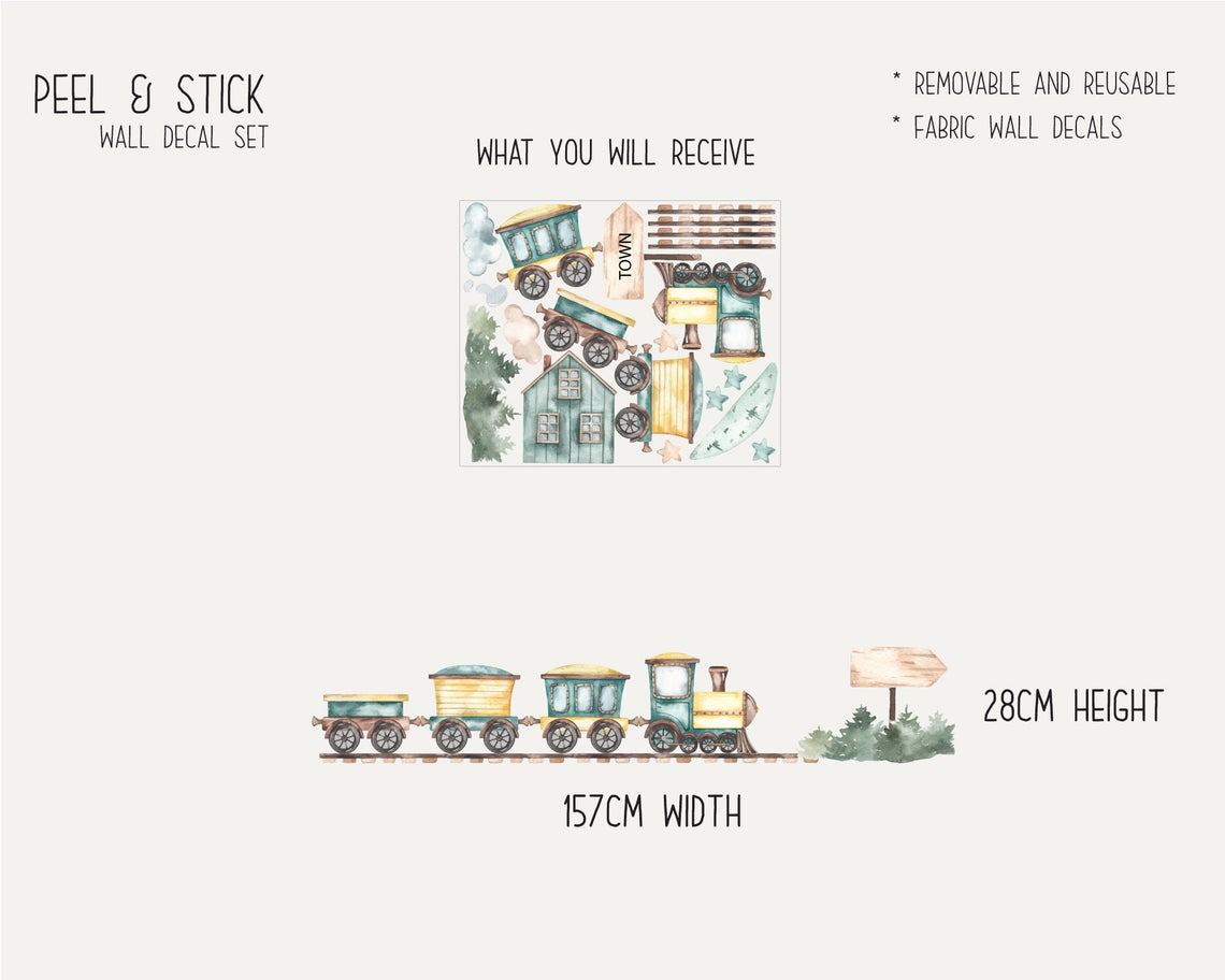 Kids Train Wall Decals_04 Kids Train Wall Decals_05