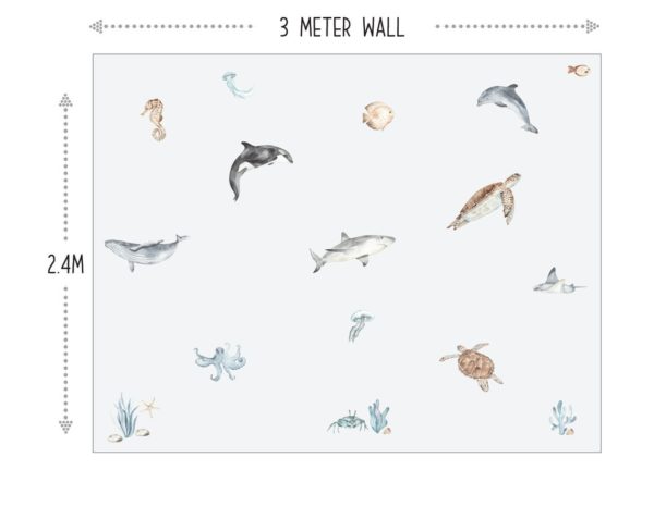 Undersea world Watercolor Wall Decals 01