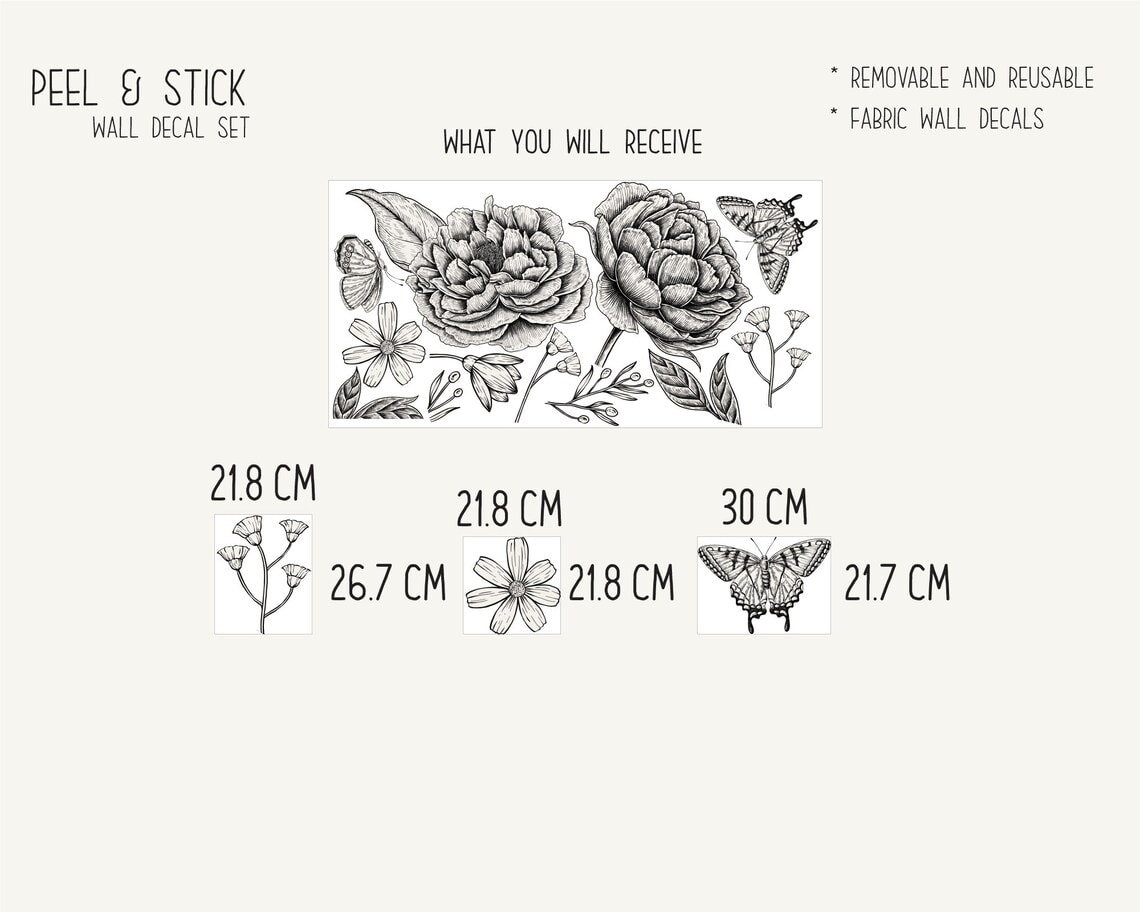 Floral Vintage Wall Decals_03 Floral Vintage Wall Decals_01