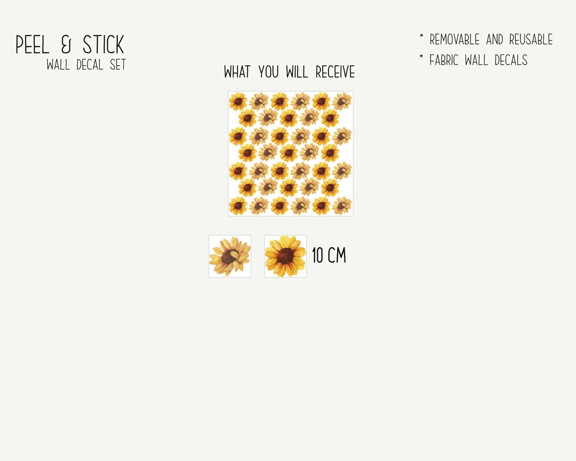 Sunflower Wall Decals_03 Sunflower Wall Decals_01