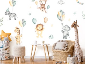 Cute cartoon animals and balloons_01
