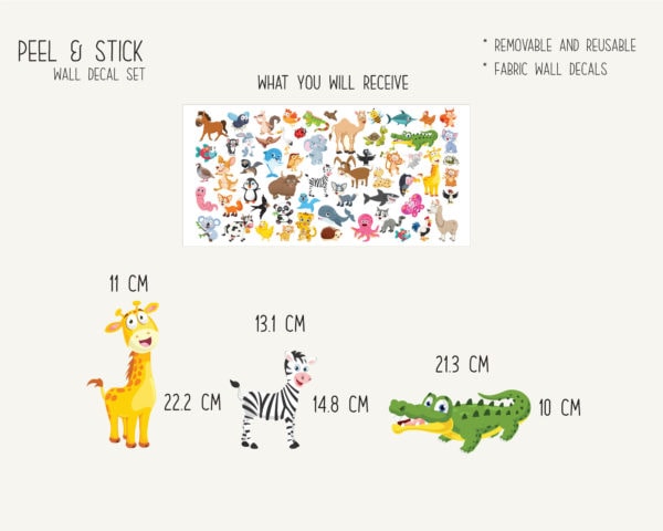 Funny-Cartoon-Animals---Wall-decals---On-the-Wall