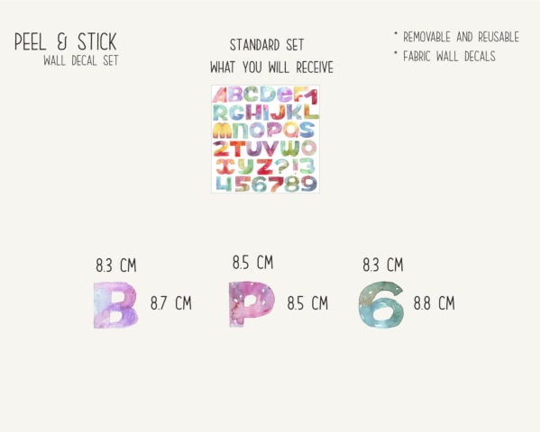 Watercolor Letters and numbers