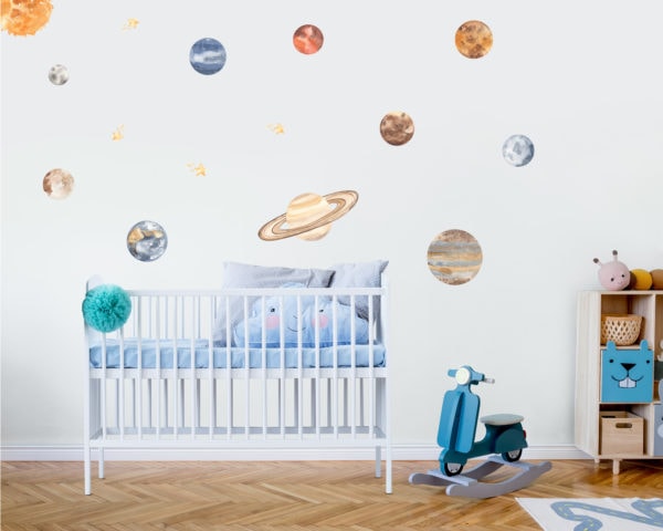 Watercolour Planets Individual Wall Decals_01