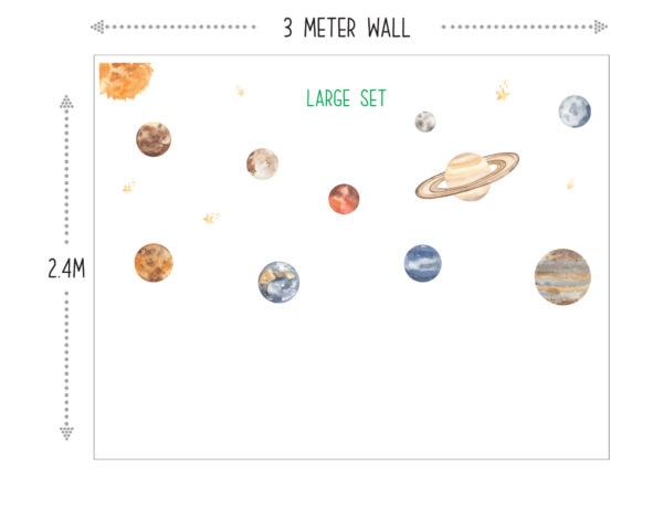 Watercolour Planets Individual Wall Decals_01