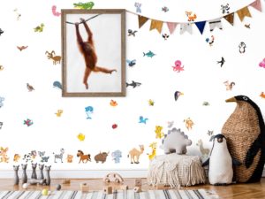 Funny-Cartoon-Animals---Wall-decals---On-the-Wall