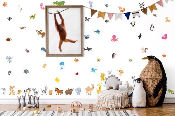 Funny-Cartoon-Animals---Wall-decals---On-the-Wall