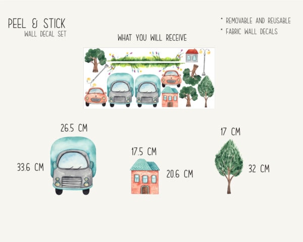 Watercolor-Transport-by-land-wall-decals---SET-file-Option-1