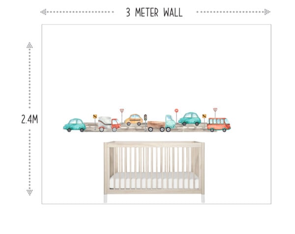 Watercolor-Transport-by-land-wall-decals---SET-file-Option-1