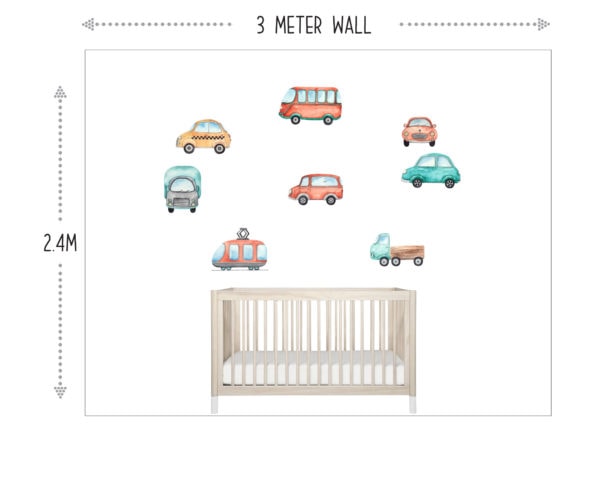 Watercolor-Transport-by-land-wall-decals---SET-file-Option-1
