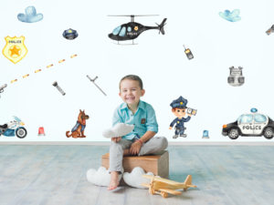 Watercolor children's Police collection_06